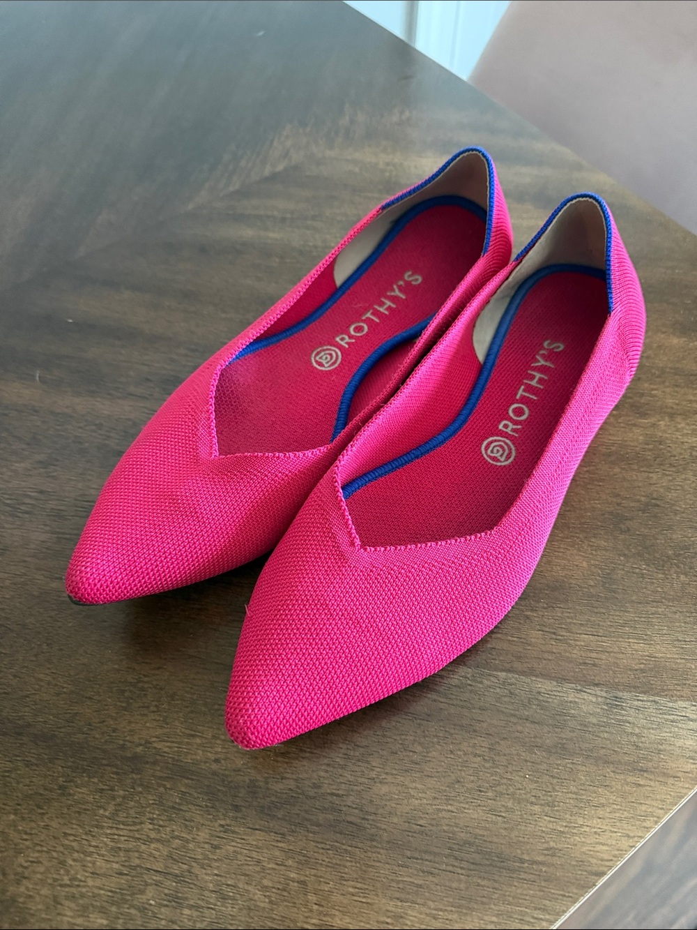 Rothy's Original Point Flats in Discontinued Hot Pink - 12